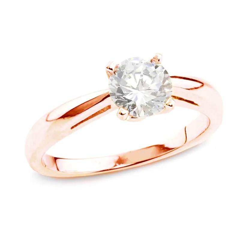 Auriya 14k Rose Gold 1/2 carat TW Round Solitaire Diamond Engagement Ring sold by Zulily