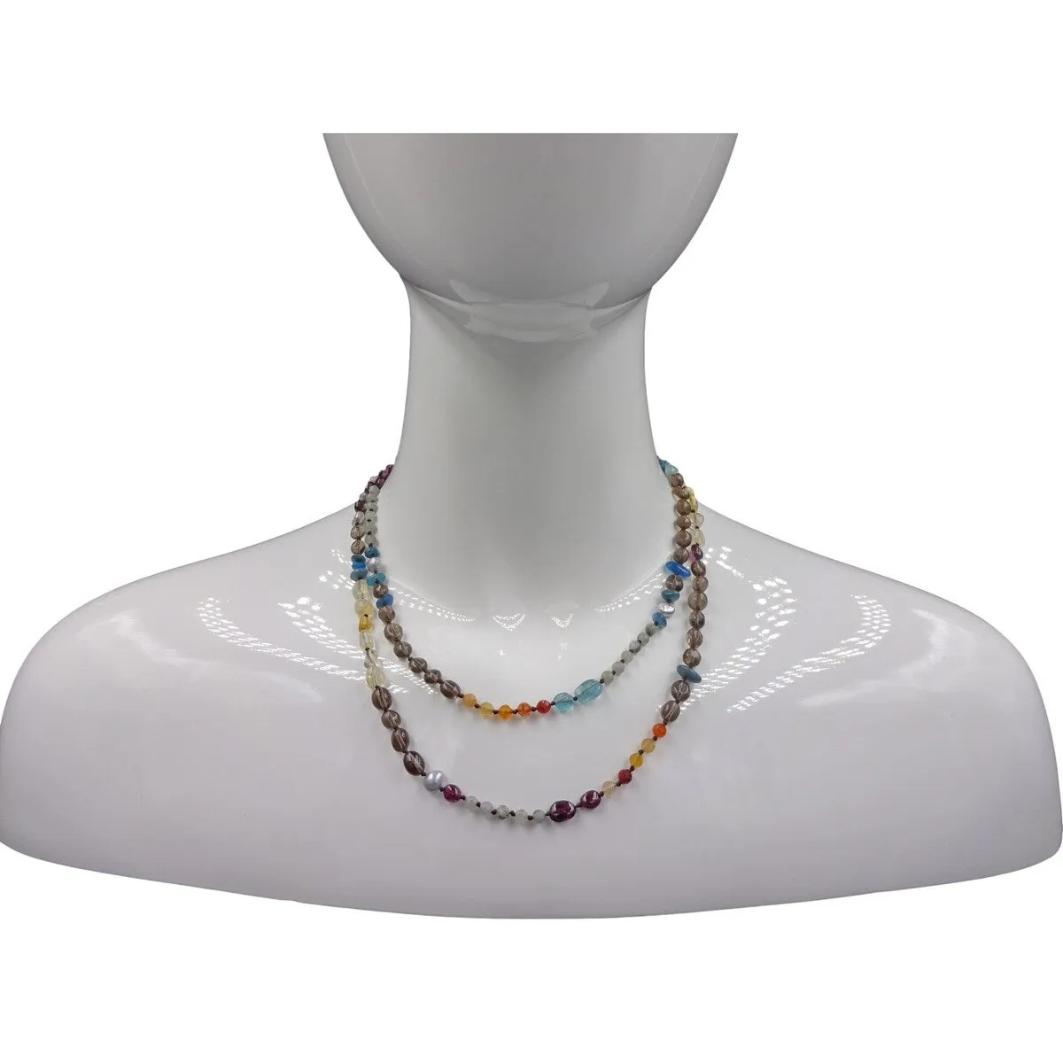 Beaded Multi-Shape Mixed Gemstone Long Necklace sold by Zulily product image thumbnail 2