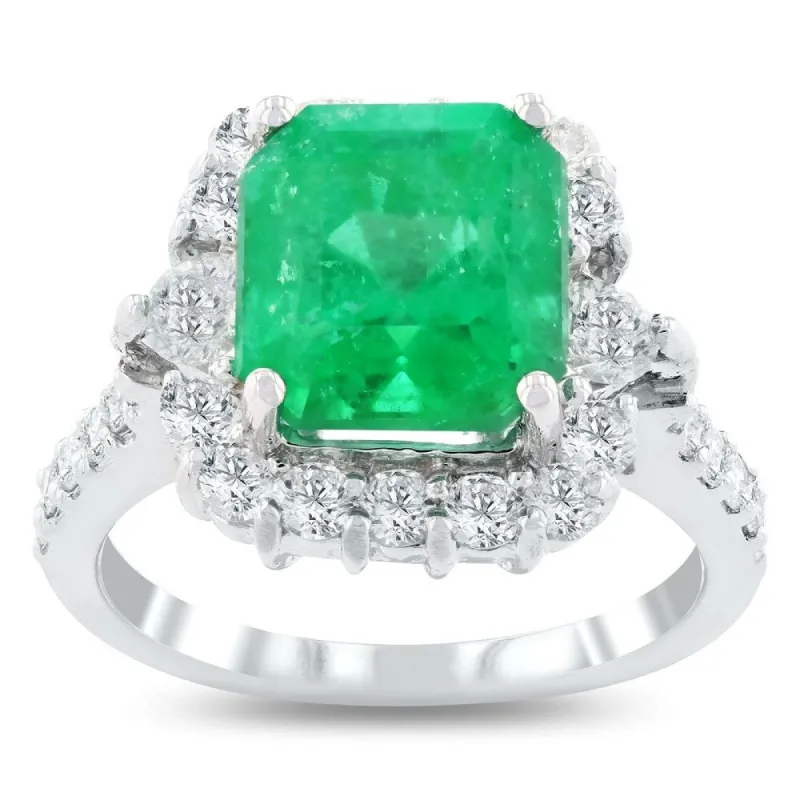 Auriya 14k White Gold 4 1/10ct Emerald and 1ct TDW Diamond Ring sold by Zulily