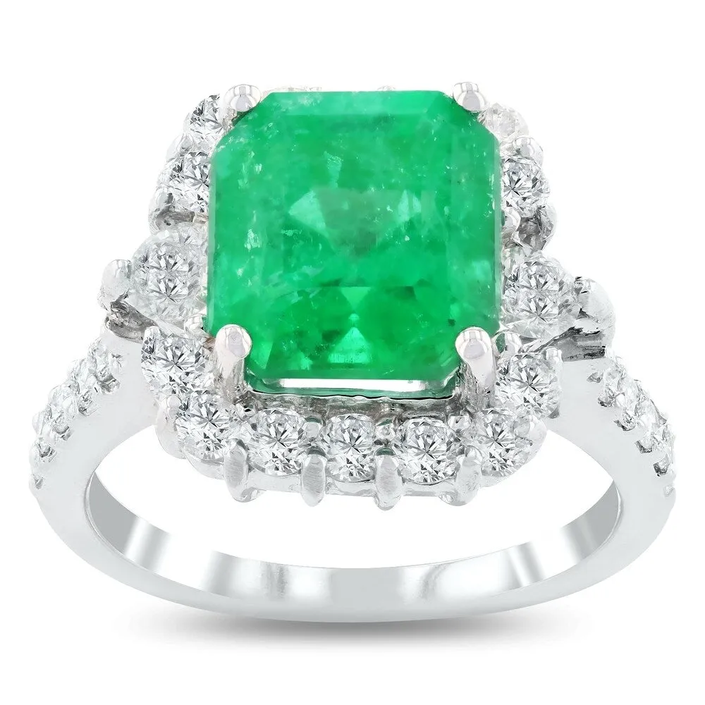 Auriya 14k White Gold 4 1/10ct Emerald and 1ct TDW Diamond Ring sold by Zulily