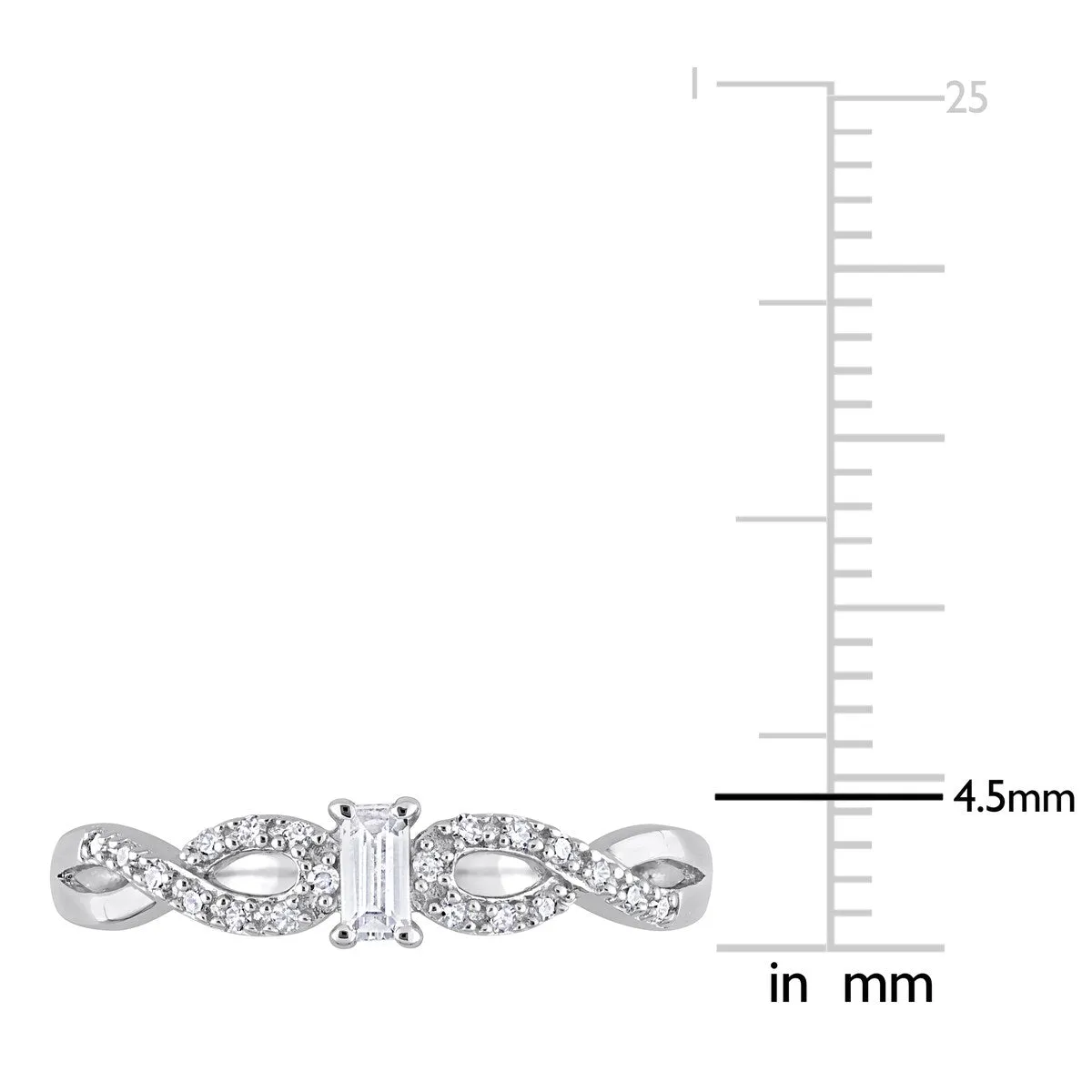 Miadora 1/10ct TDW Diamond and Created White Sapphire Open Infinity Ring in Sterling Silver sold by Zulily product image thumbnail 4