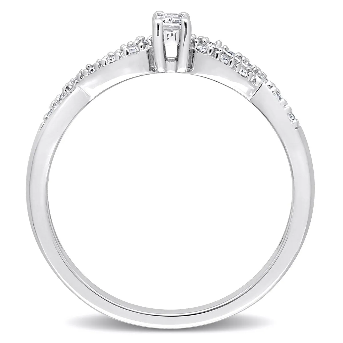 Miadora 1/10ct TDW Diamond and Created White Sapphire Open Infinity Ring in Sterling Silver sold by Zulily product image thumbnail 3
