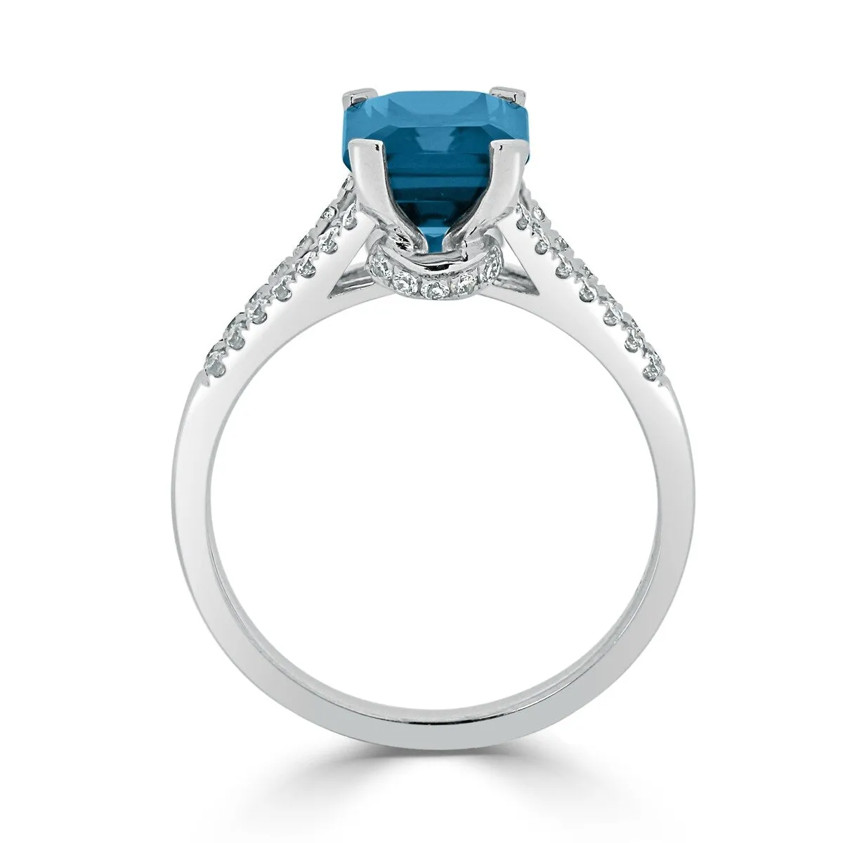Auriya 2 1/8ct Fancy Emerald-cut Swiss Blue Topaz and Diamond Engagement Ring 1/4ctw 14k Gold sold by Zulily product image thumbnail 5