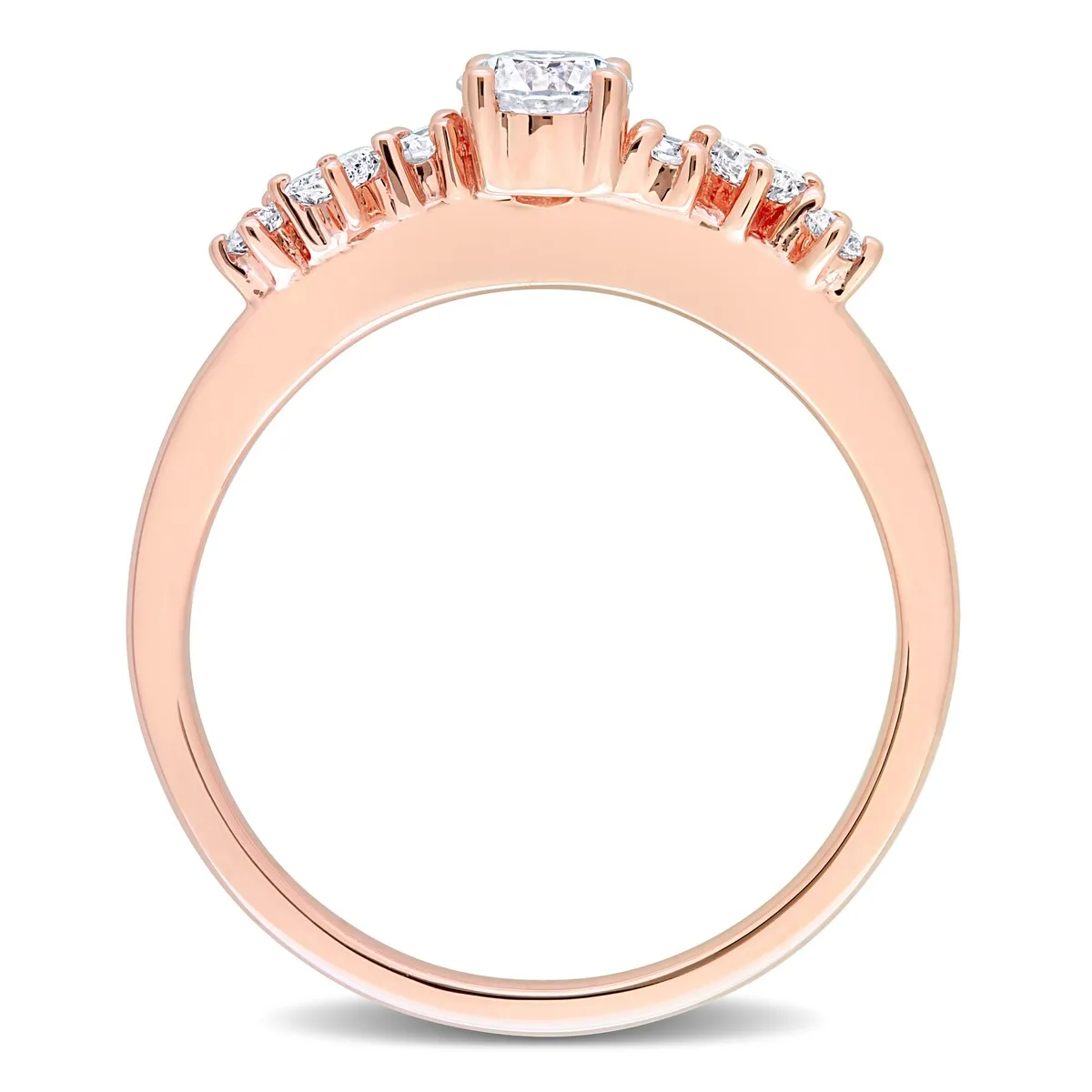 Miadora 14k Rose Gold 1/2ct TDW Diamond Engagement Ring sold by Zulily product image thumbnail 5