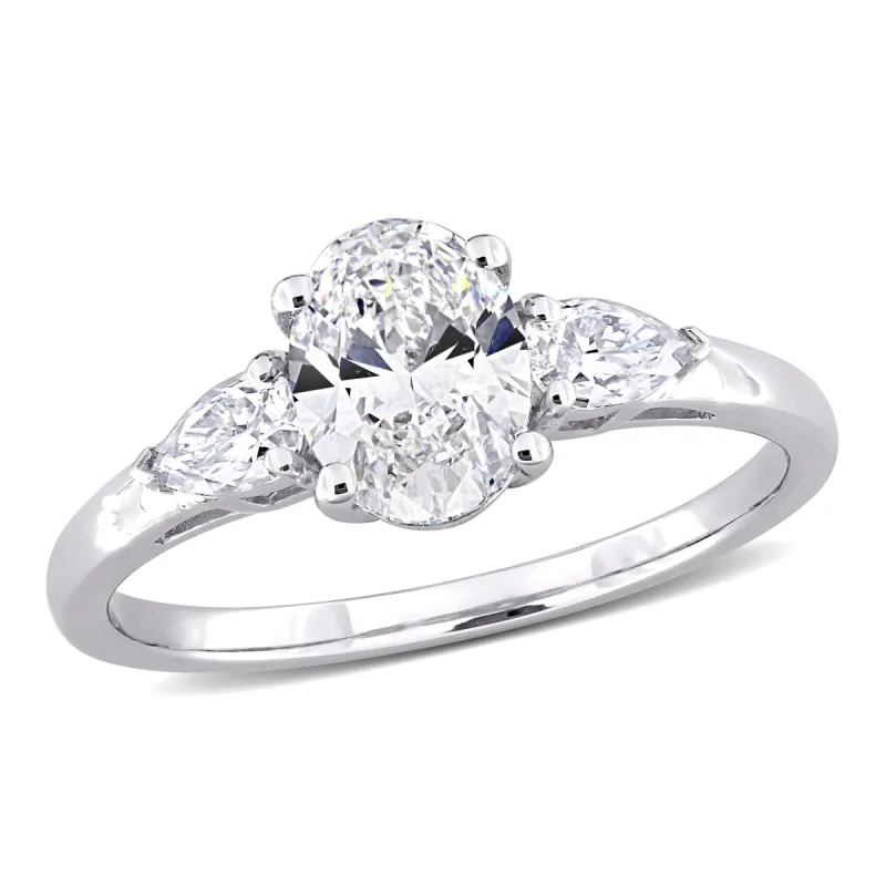 Miadora 1 3/4ct DEW Created Moissanite 3-Stone Ring in 10k White Gold sold by Zulily