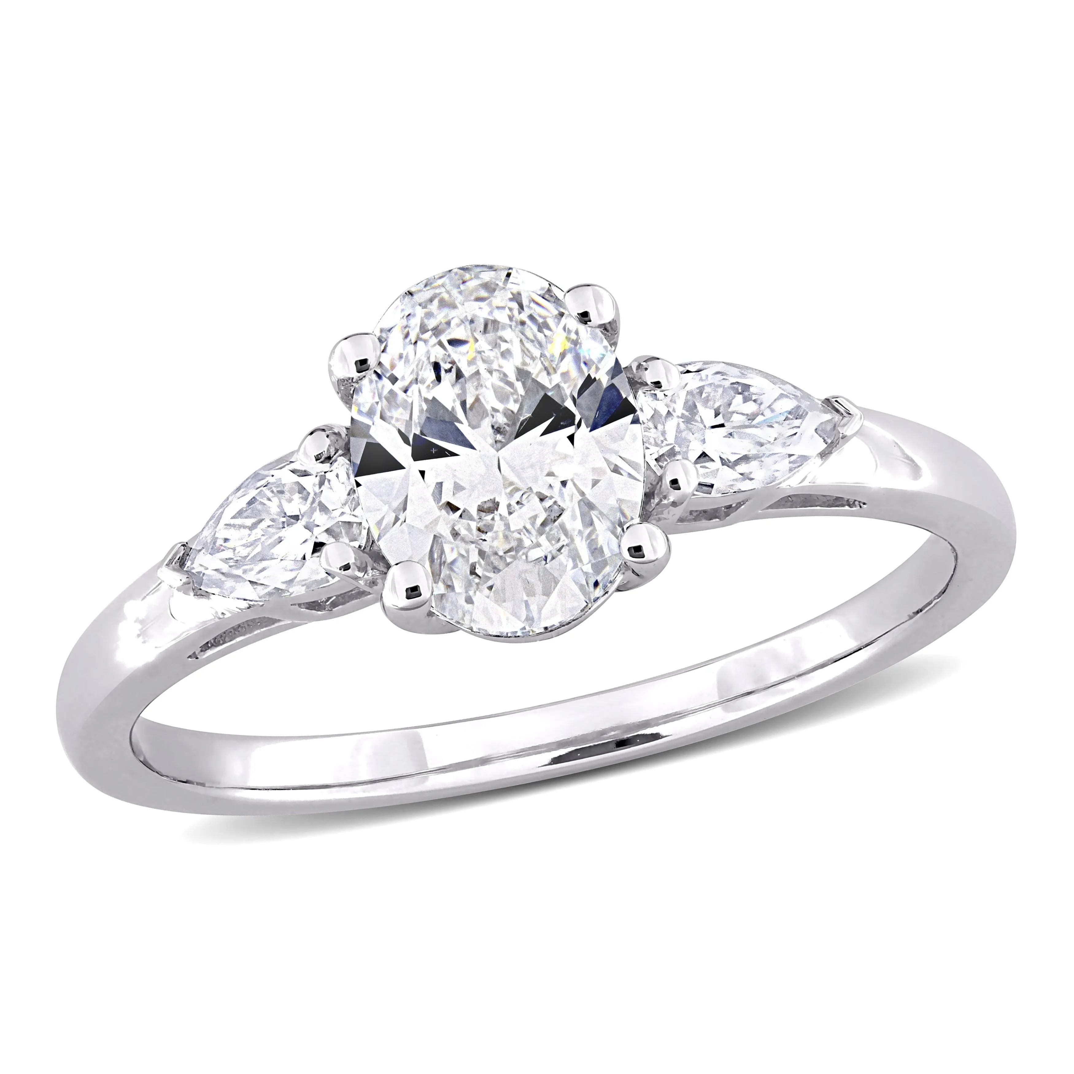Miadora 1 3/4ct DEW Created Moissanite 3-Stone Ring in 10k White Gold sold by Zulily