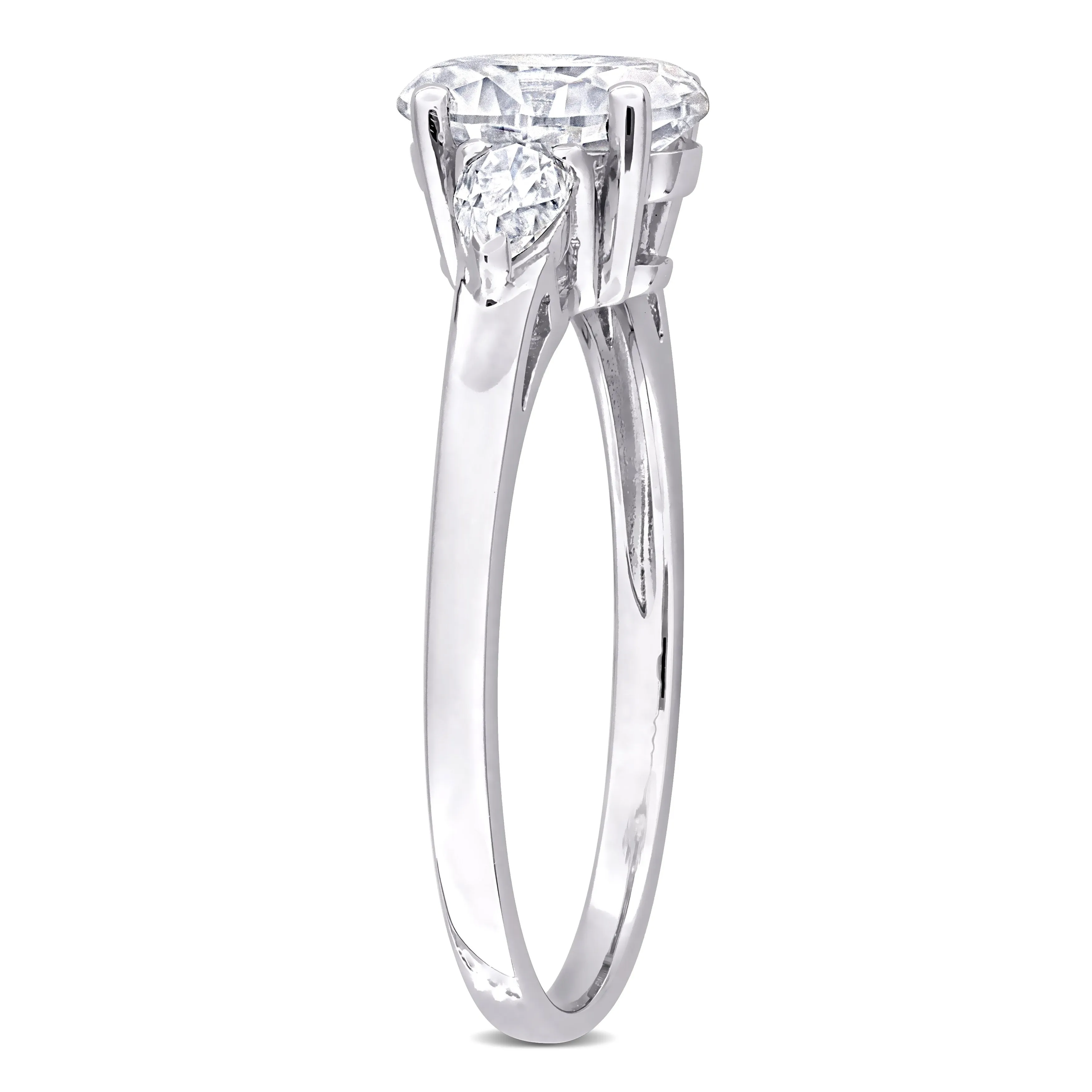 Miadora 1 3/4ct DEW Created Moissanite 3-Stone Ring in 10k White Gold sold by Zulily product image thumbnail 2