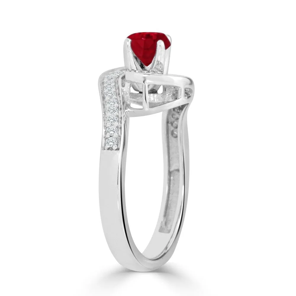 Auriya 14K Gold 1/2ct Ruby and 1/4ct TDW Diamond Engagement Ring (H-I, SI1-SI2) - Red sold by Zulily product image thumbnail 5