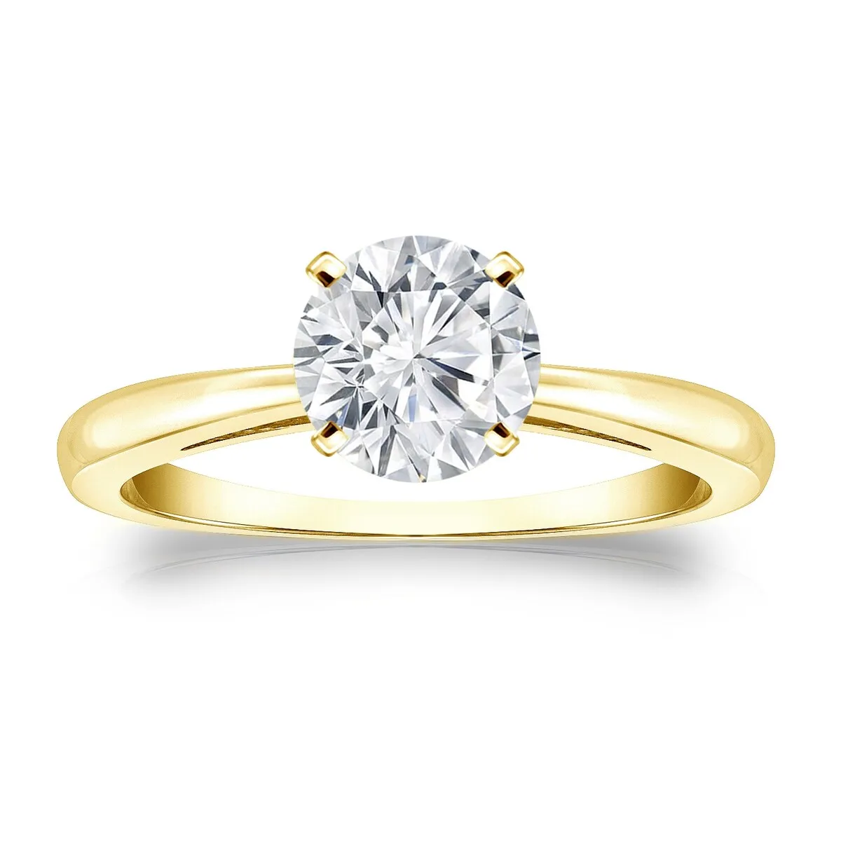 Auriya 14k Gold Brilliant Round 2 carat Moissanite Solitaire Engagement Ring sold by Zulily product image thumbnail 3