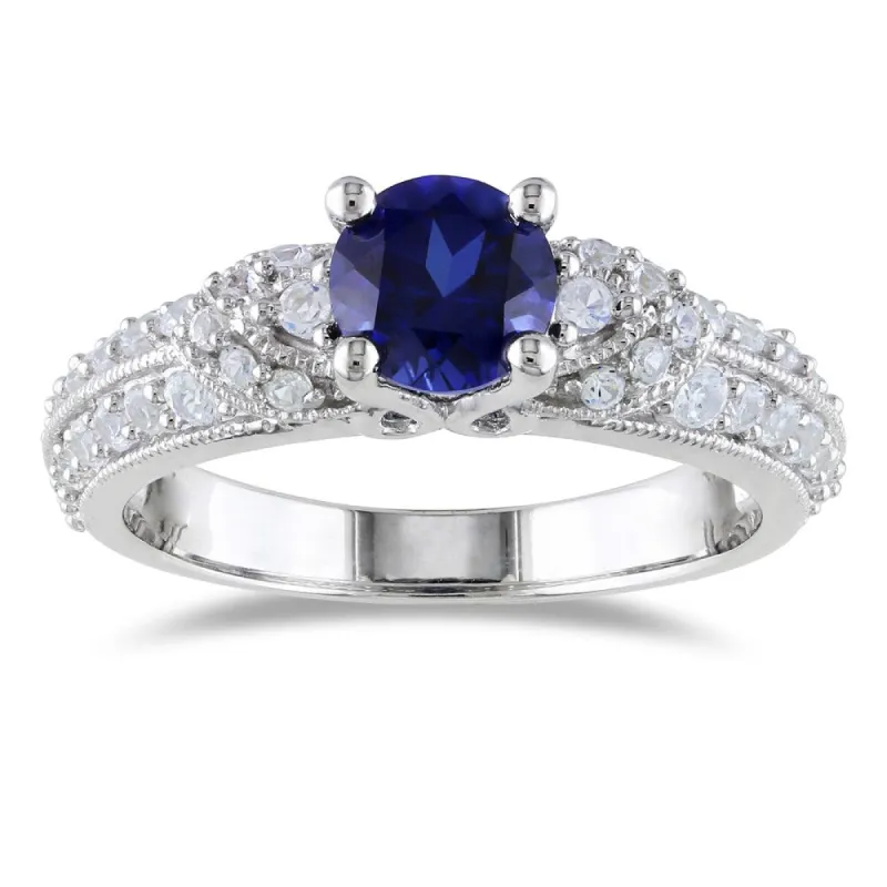 Miadora Sterling Silver Black Spinel or Sapphire Engagement Ring sold by Zulily