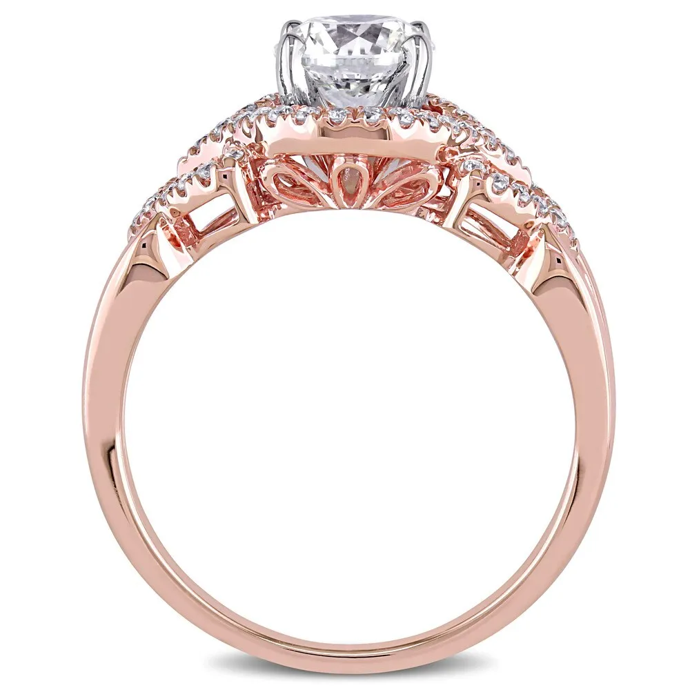 Miadora Signature Collection 14k Rose Gold 1 1/5 ct TDW Certified Diamond Heart Motif Engagement Ring (M, VS1) (GIA) - White sold by Zulily product image thumbnail 5