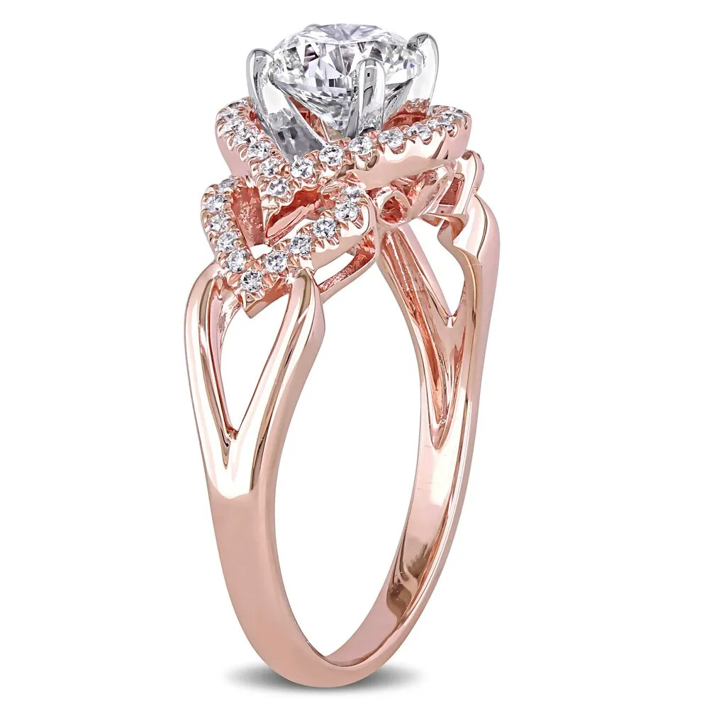 Miadora Signature Collection 14k Rose Gold 1 1/5 ct TDW Certified Diamond Heart Motif Engagement Ring (M, VS1) (GIA) - White sold by Zulily product image thumbnail 2