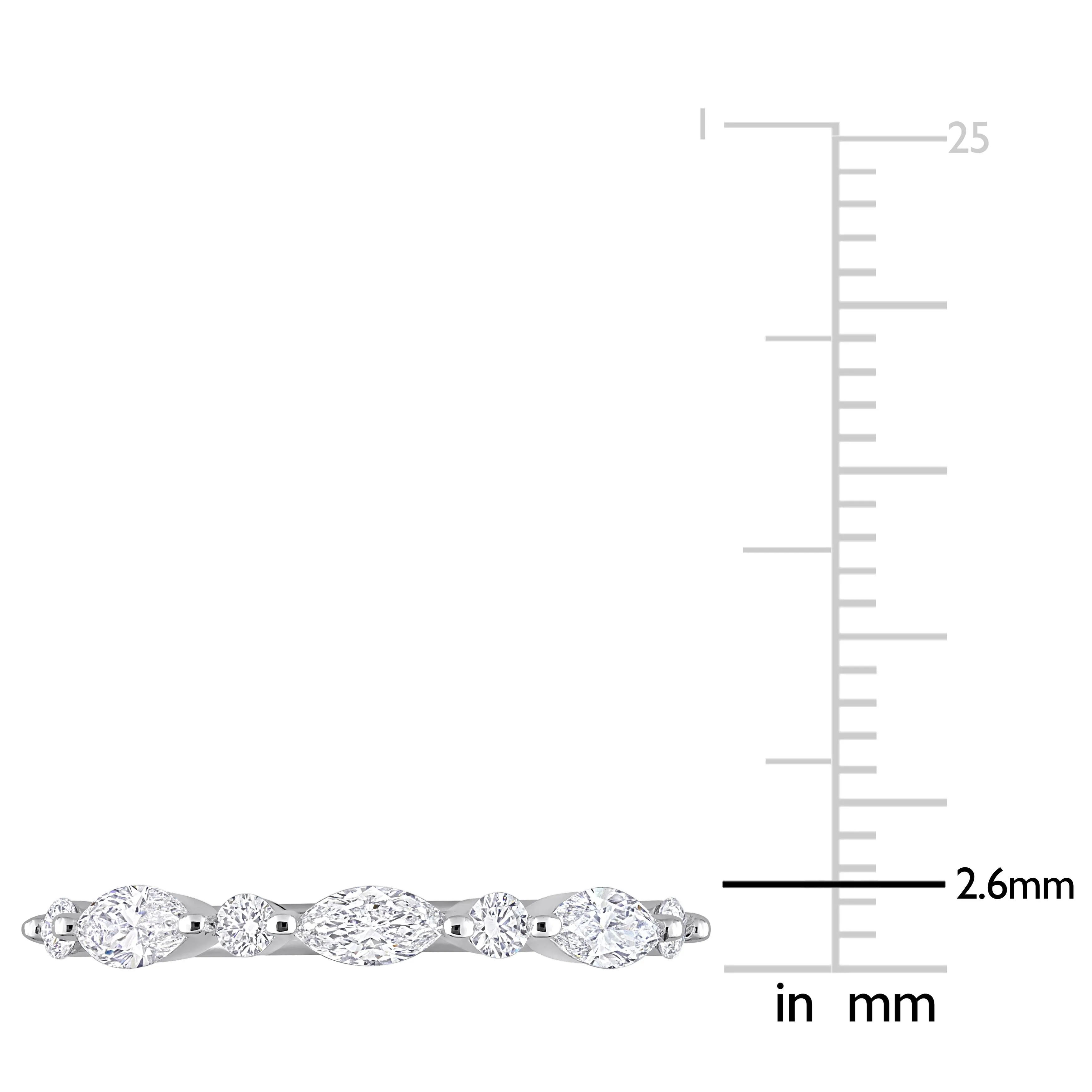 Created Forever 1/2ct TDW Lab-Grown Diamond Semi-Eternity Ring in Platinum Silver sold by Zulily product image thumbnail 4