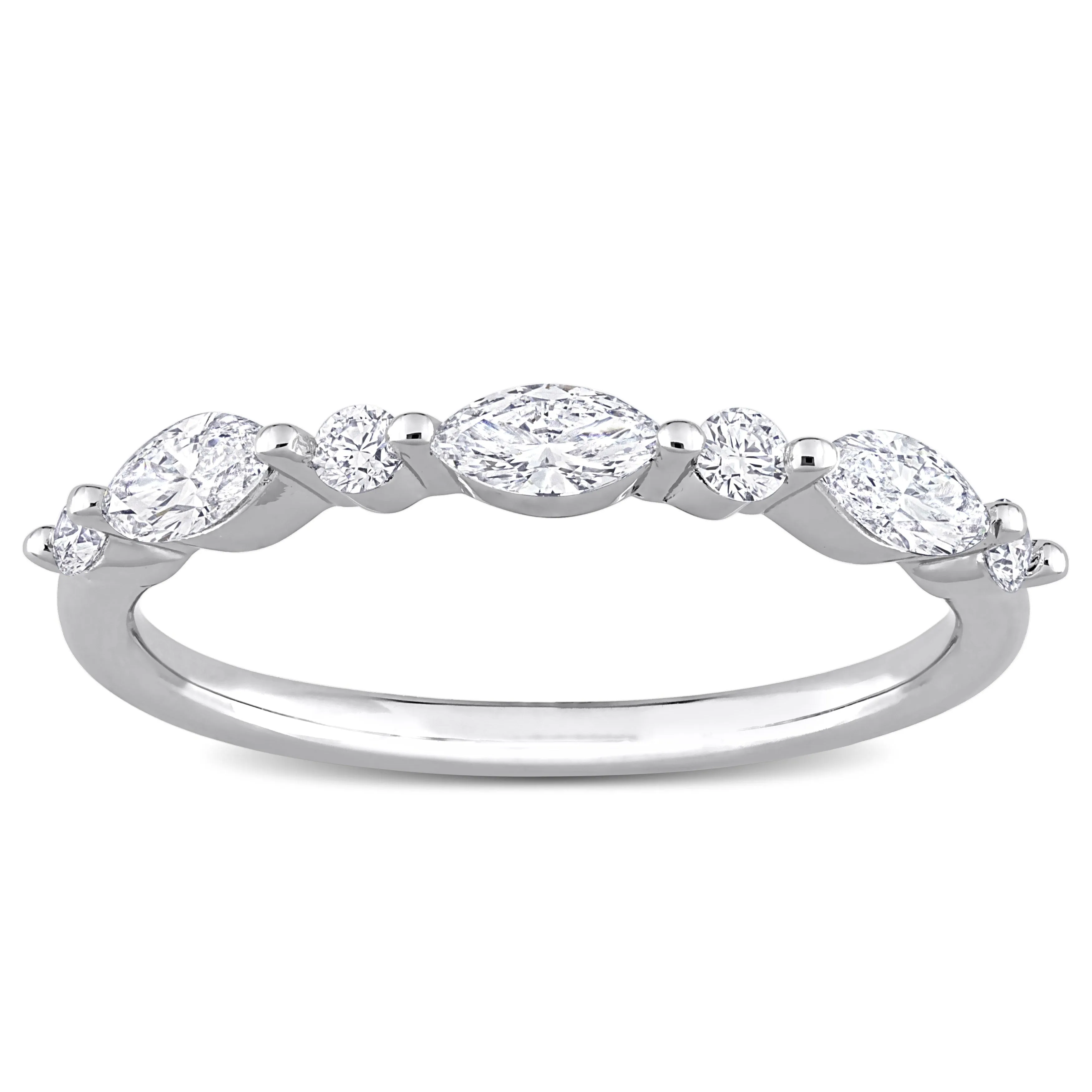 Created Forever 1/2ct TDW Lab-Grown Diamond Semi-Eternity Ring in Platinum Silver sold by Zulily product image thumbnail 2