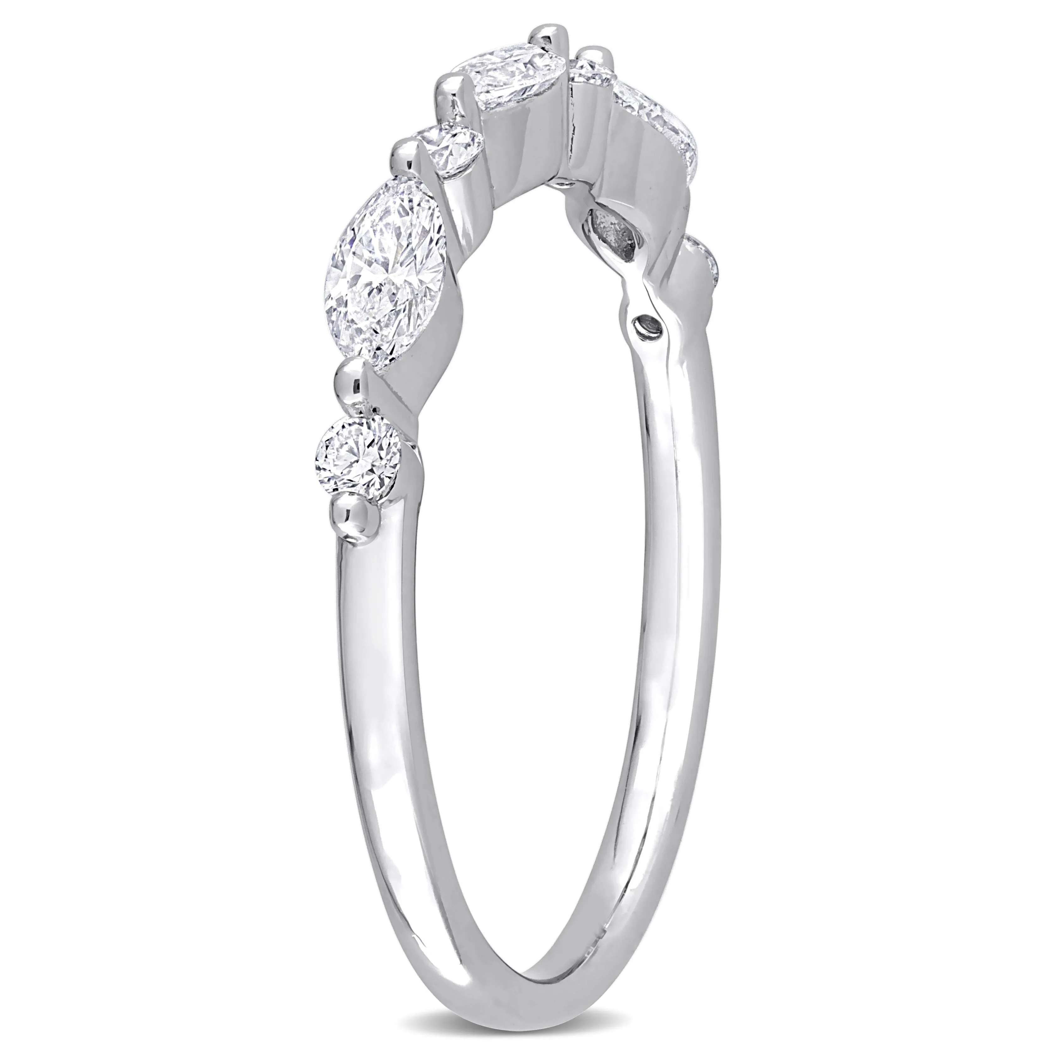 Created Forever 1/2ct TDW Lab-Grown Diamond Semi-Eternity Ring in Platinum Silver sold by Zulily product image thumbnail 3