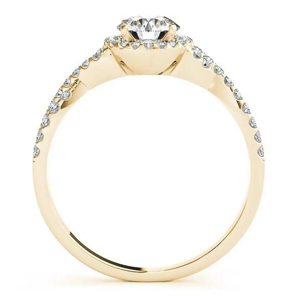 Auriya 1/2ct Twisted Moissanite Halo Diamond Engagement Ring 1/5ctw 14k Gold sold by Zulily product image thumbnail 5