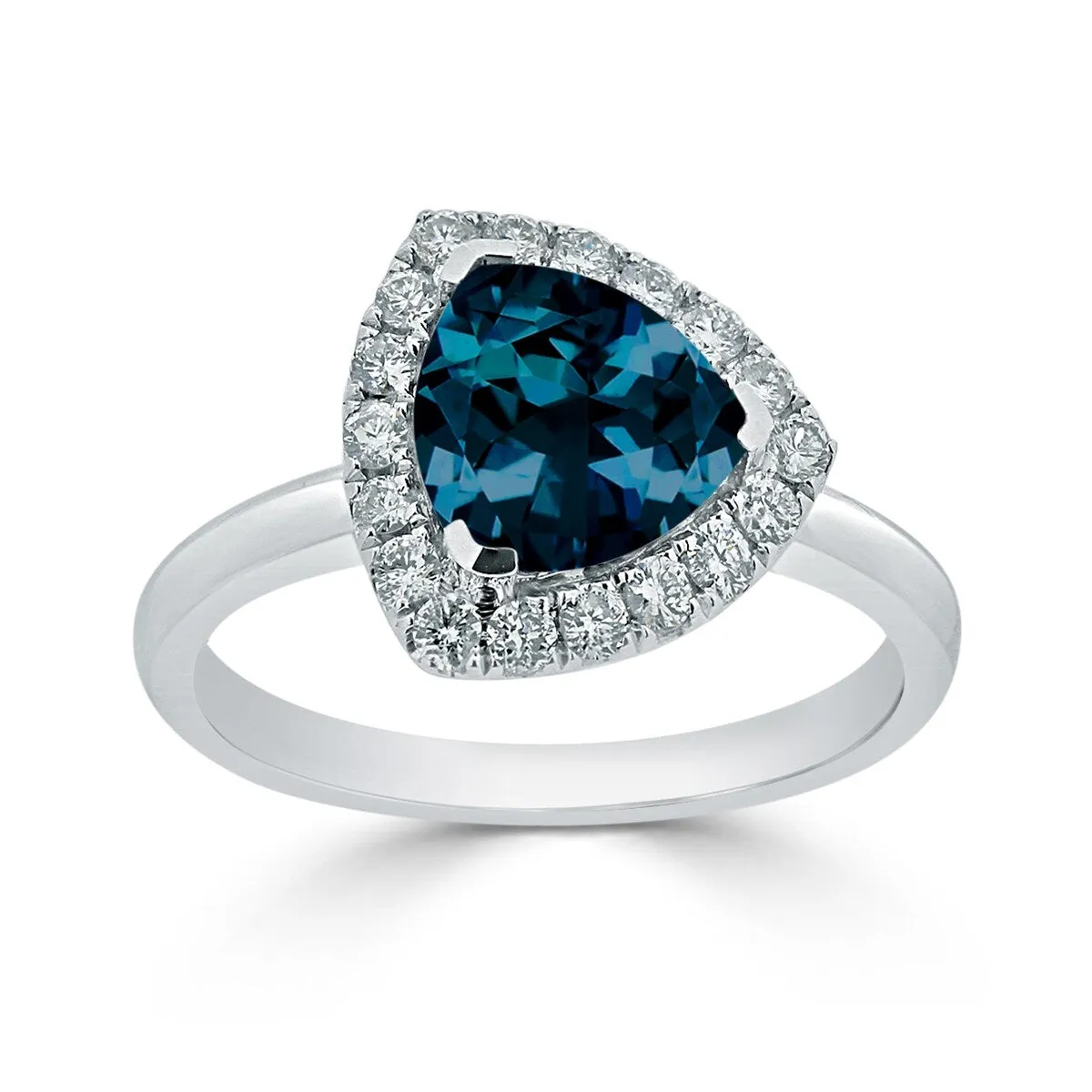 Auriya 2 1/8ct Trillion-cut London Blue Topaz 1/4cttw Halo Diamond Engagement Ring 14k Gold sold by Zulily product image thumbnail 5
