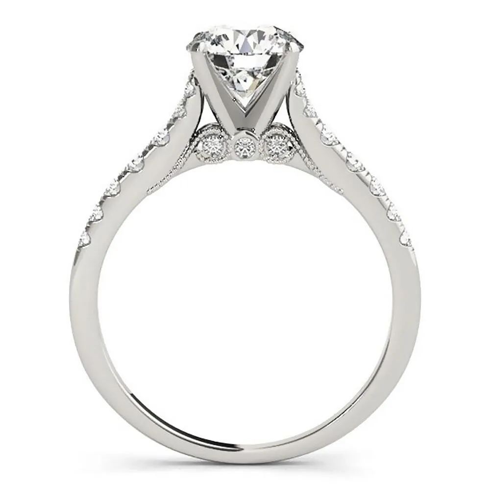 Auriya 1/2ct Vintage Moissanite and Diamond Engagement Ring 1/4ctw 14K Gold sold by Zulily product image thumbnail 4