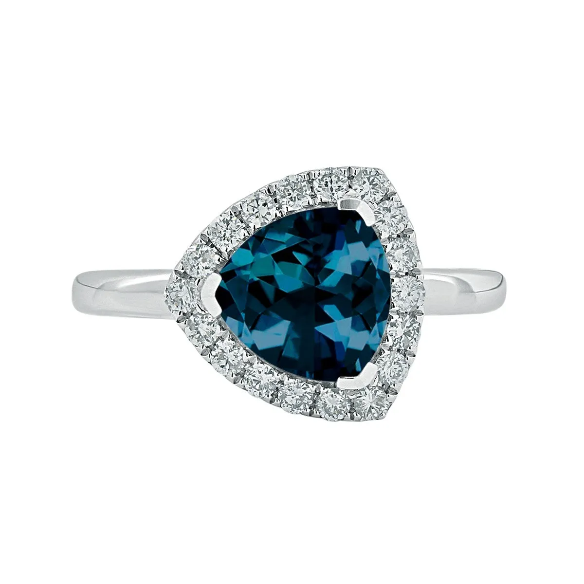 Auriya 2 1/8ct Trillion-cut London Blue Topaz 1/4cttw Halo Diamond Engagement Ring 14k Gold sold by Zulily product image thumbnail 2