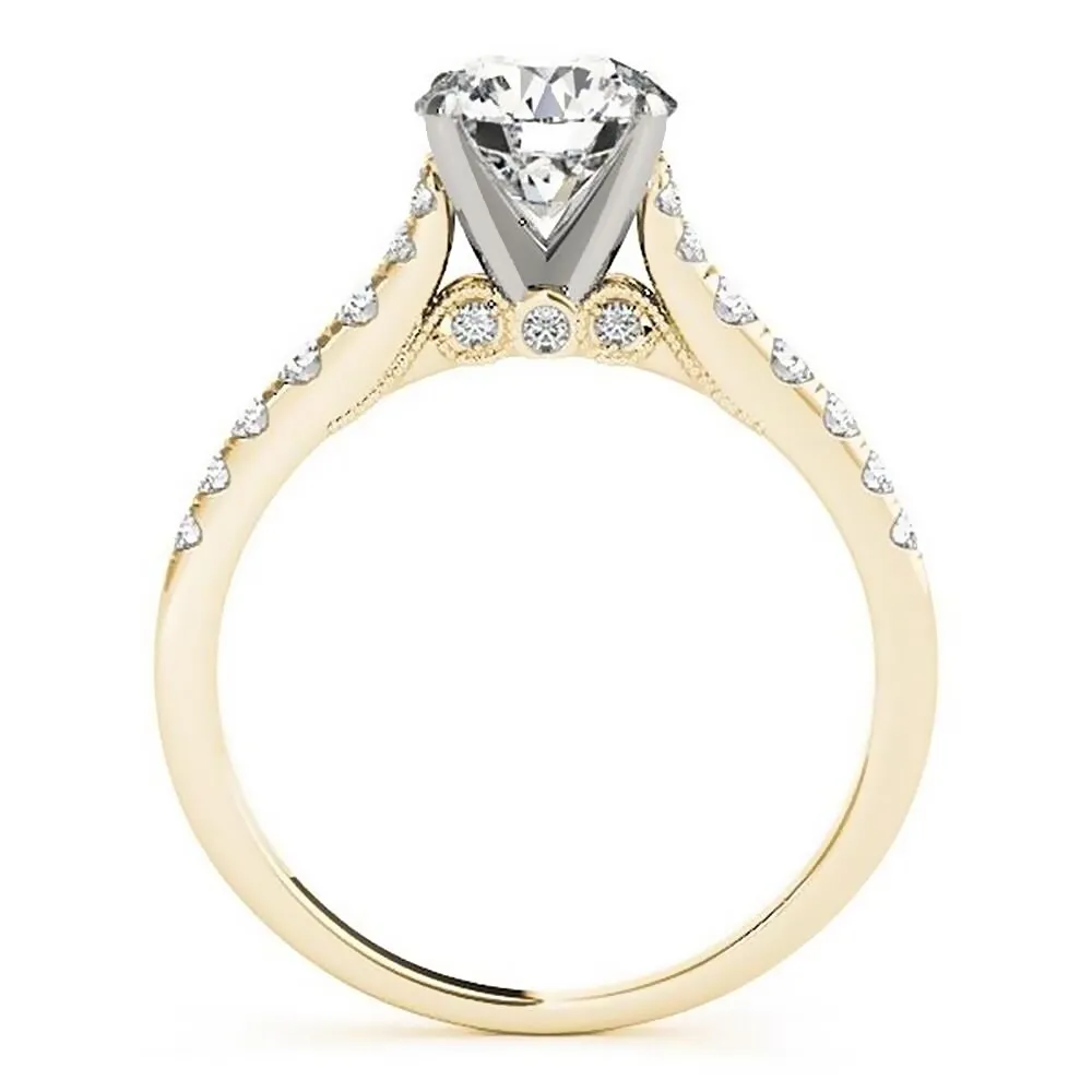 Auriya 1/2ct Vintage Moissanite and Diamond Engagement Ring 1/4ctw 14K Gold sold by Zulily product image thumbnail 5