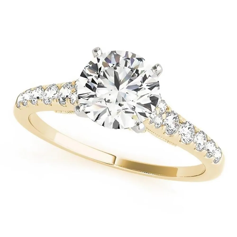 Auriya 1/2ct Vintage Moissanite and Diamond Engagement Ring 1/4ctw 14K Gold sold by Zulily product image thumbnail 2