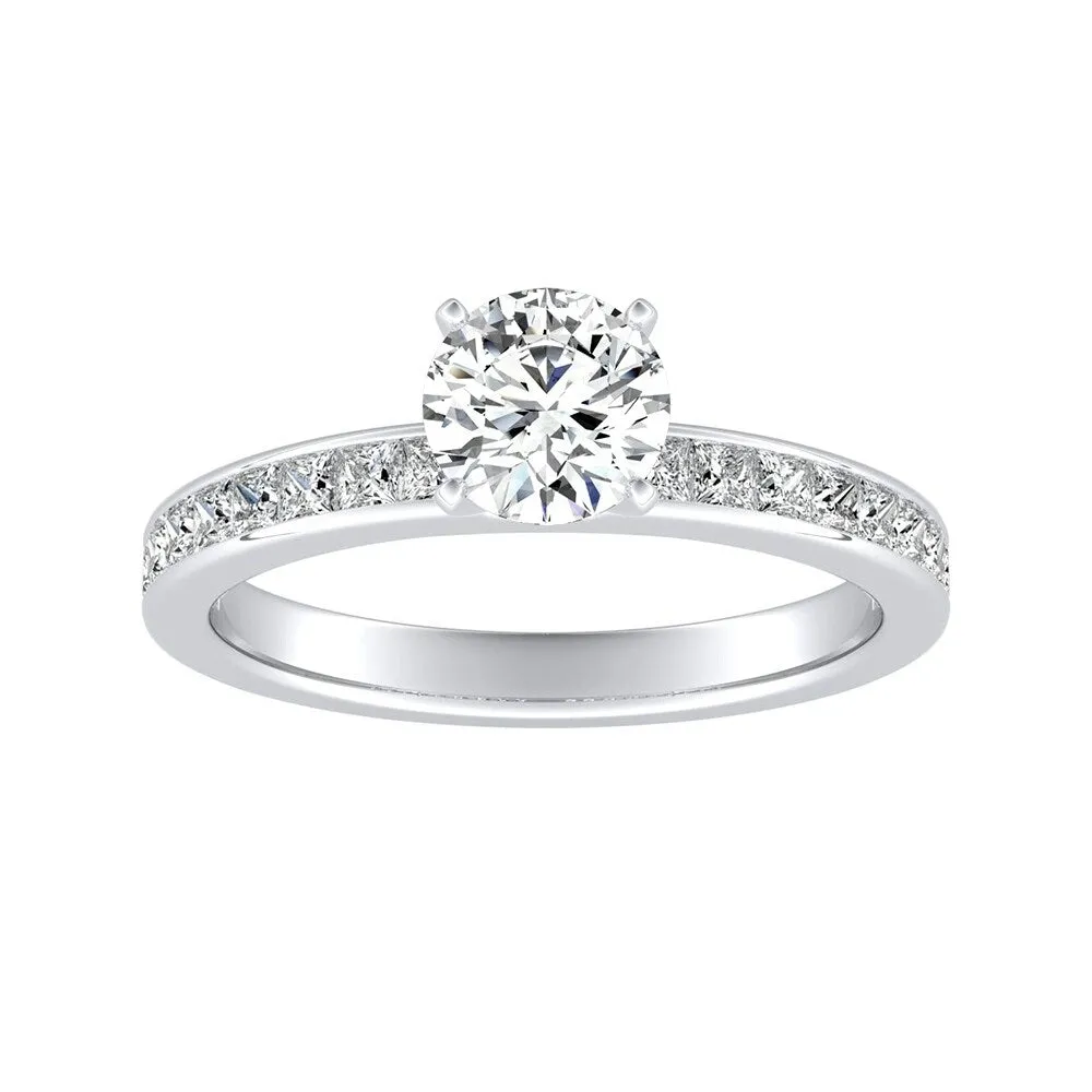 Auriya 14k Gold Classic 1/2ct Moissanite and Diamond Engagement Ring 1/2ctw sold by Zulily
