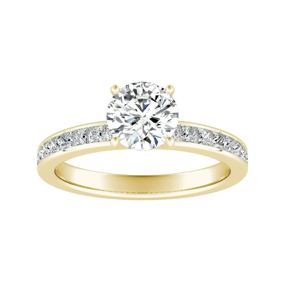 Auriya 14k Gold Classic 1/2ct Moissanite and Diamond Engagement Ring 1/2ctw sold by Zulily product image thumbnail 2