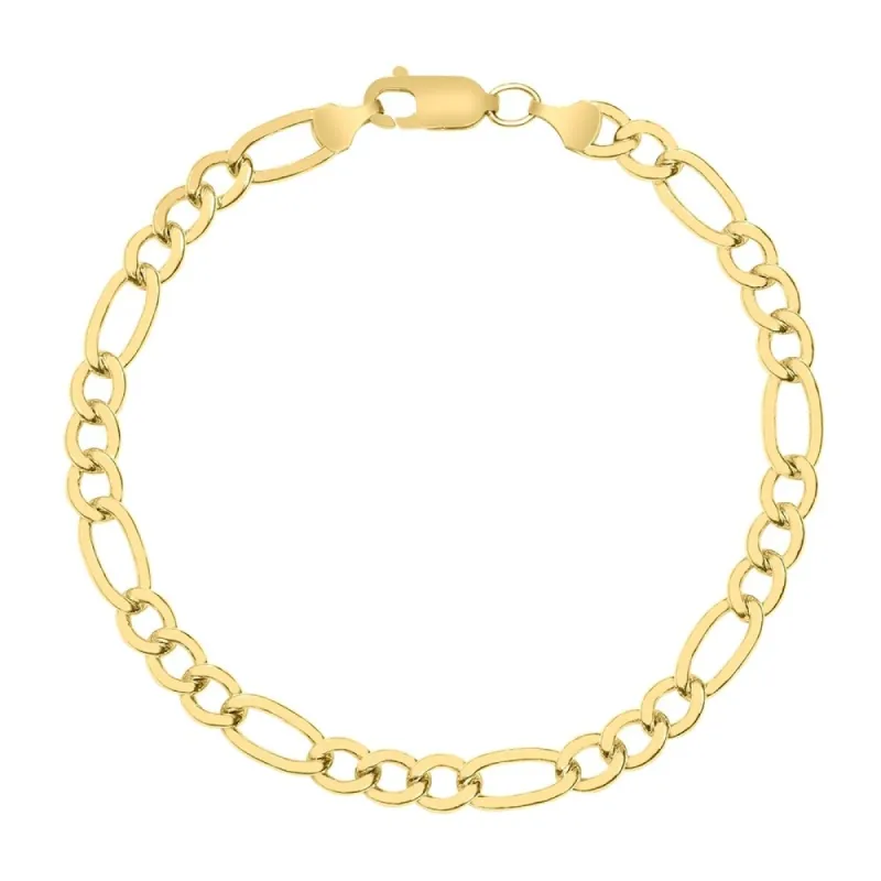 14K Yellow Gold Filled 6MM Figaro Bracelet with Lobster Clasp sold by Zulily