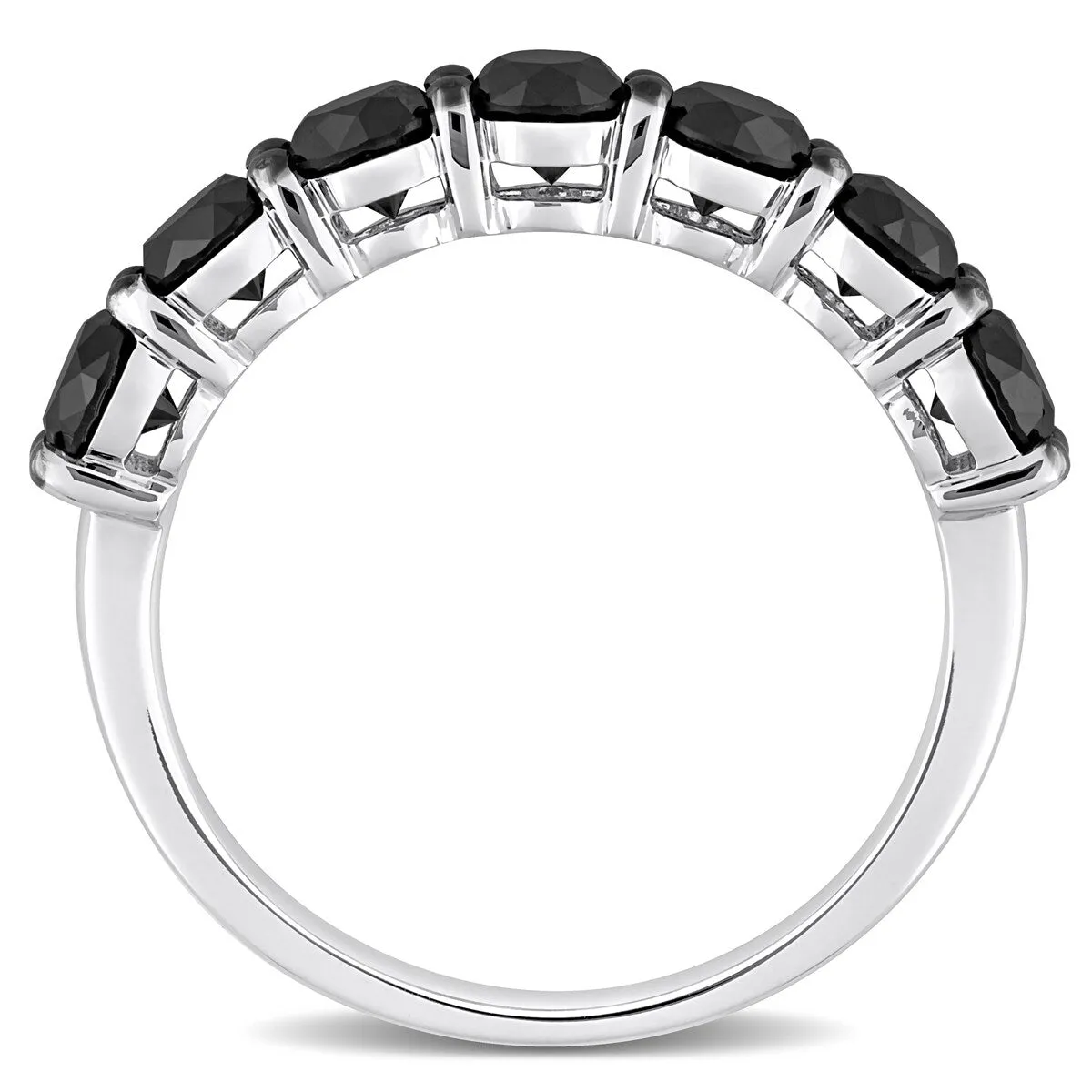 Miadora 1 3/4ct TDW Black Diamond Stackable Semi-Eternity Band Ring in 10k White Gold sold by Zulily product image thumbnail 4
