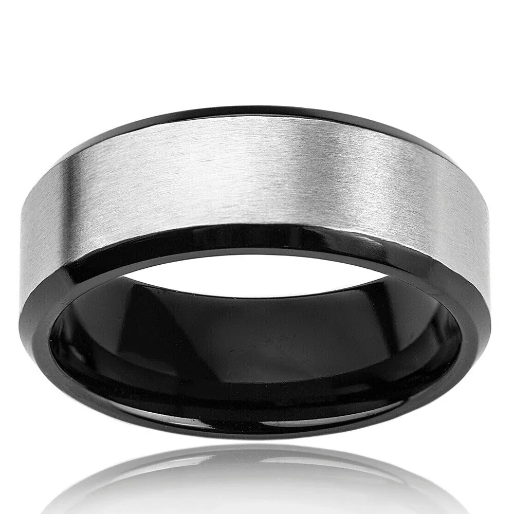 Men's Two Tone Titanium Comfort Fit Wedding Band - 8mm Wide sold by Zulily product image thumbnail 2