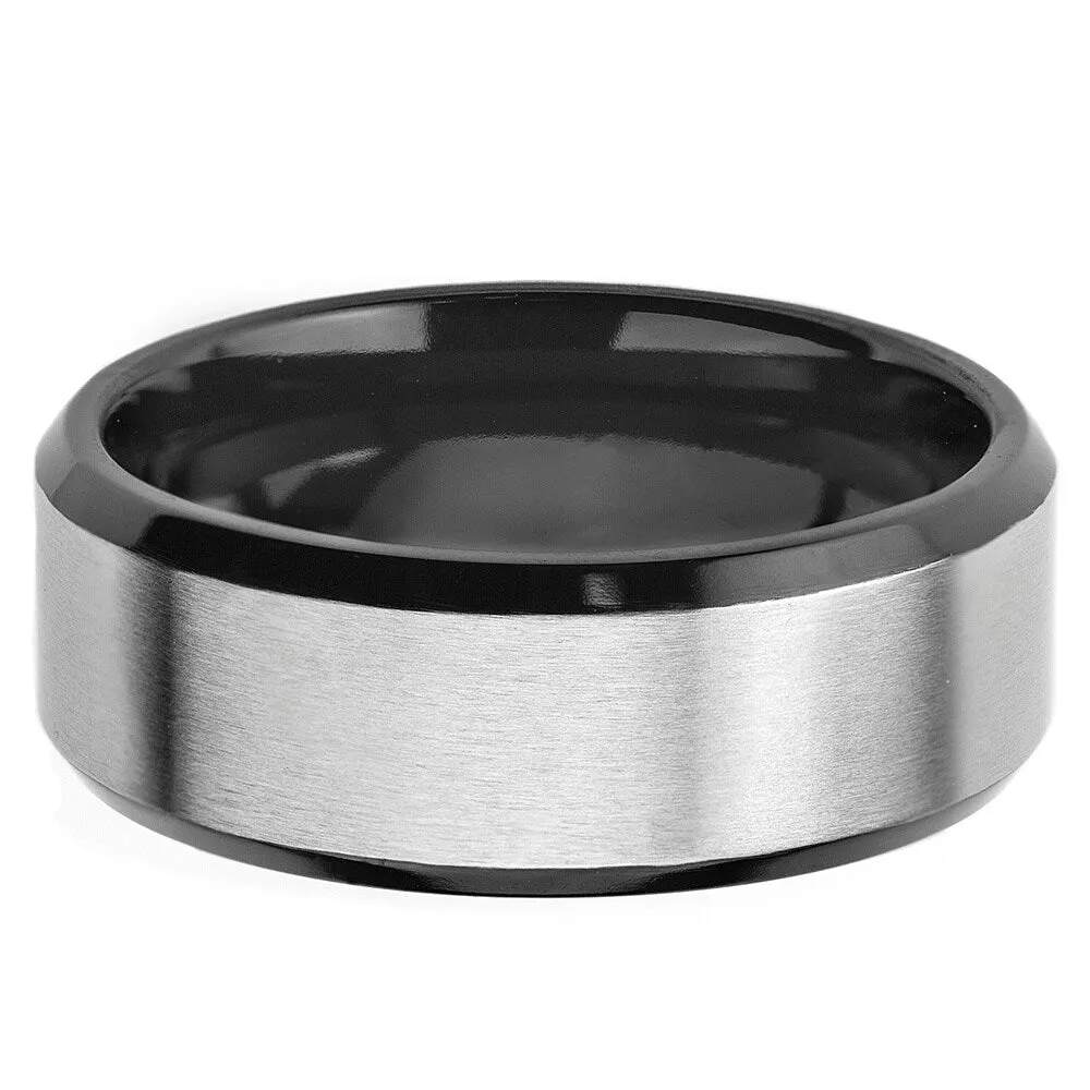 Men's Two Tone Titanium Comfort Fit Wedding Band - 8mm Wide sold by Zulily product image thumbnail 5