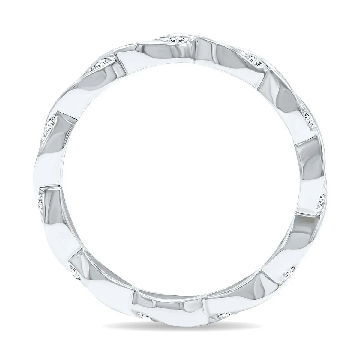 1/2 Carat TW Three Stone Wave Twist Diamond Eternity Band in 10K White Gold sold by Zulily product image thumbnail 3