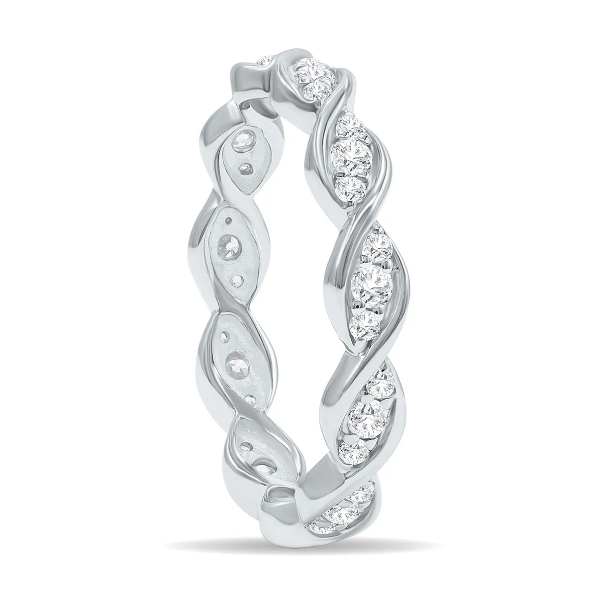 1/2 Carat TW Three Stone Wave Twist Diamond Eternity Band in 10K White Gold sold by Zulily product image thumbnail 2