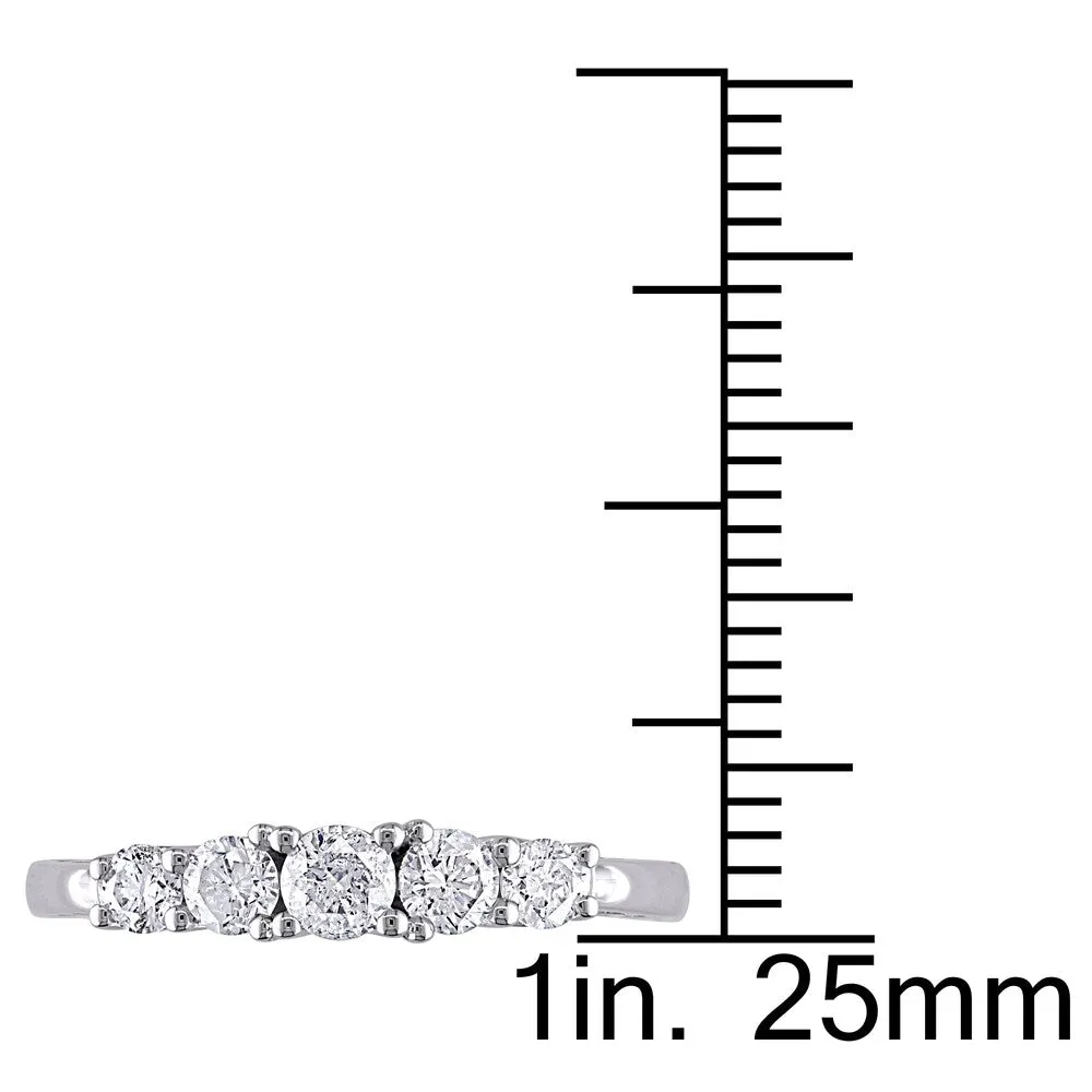 Miadora 10k White Gold 1/2ct TDW Diamond 5-stone Engagement Ring (G-H, I2-I3) sold by Zulily product image thumbnail 4