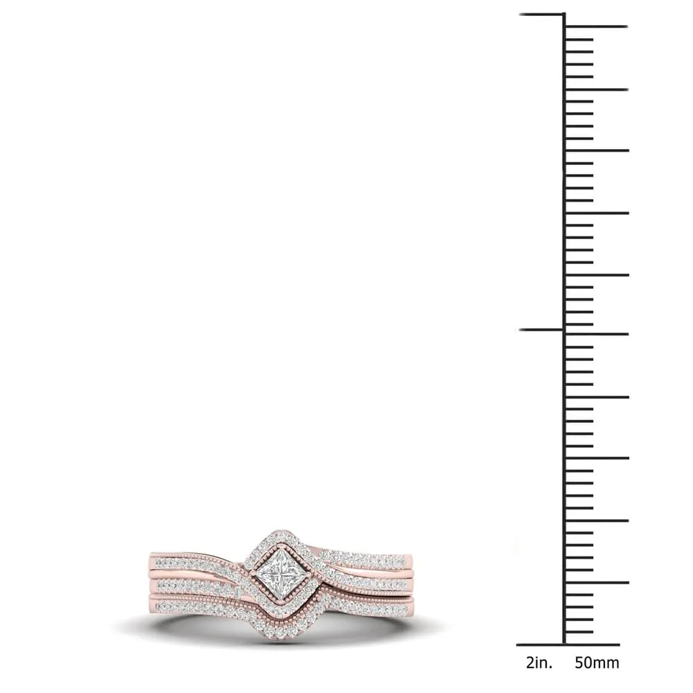 De Couer 10k Gold 1/3ct TDW Diamond Bypass Bridal Set sold by Zulily product image thumbnail 5