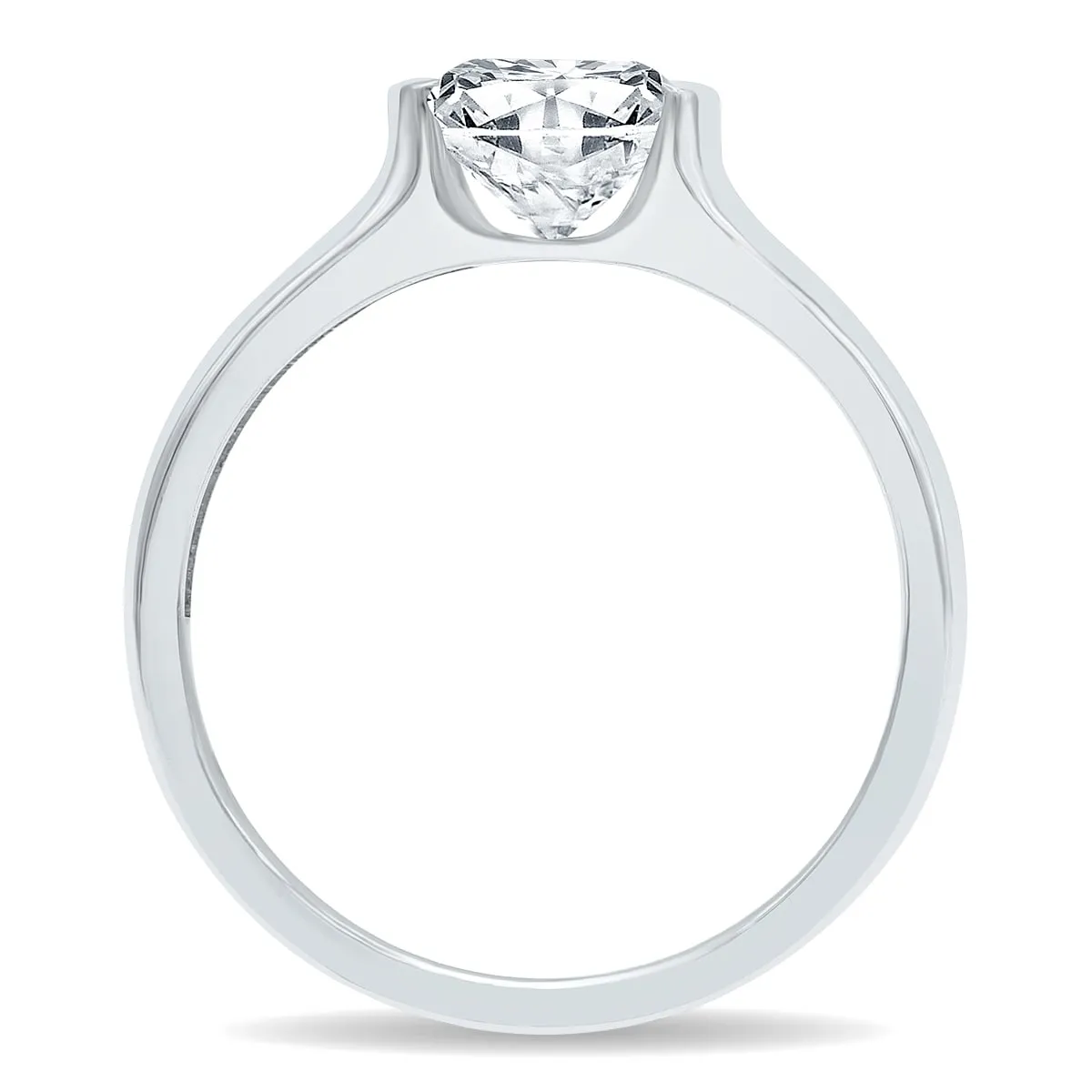 1 1/2 Carat Half Bezel Black Diamond Solitaire Ring in 10K White Gold sold by Zulily product image thumbnail 3