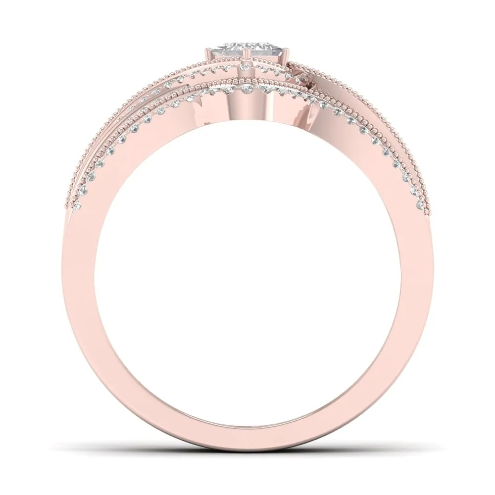 De Couer 10k Gold 1/3ct TDW Diamond Bypass Bridal Set sold by Zulily product image thumbnail 4
