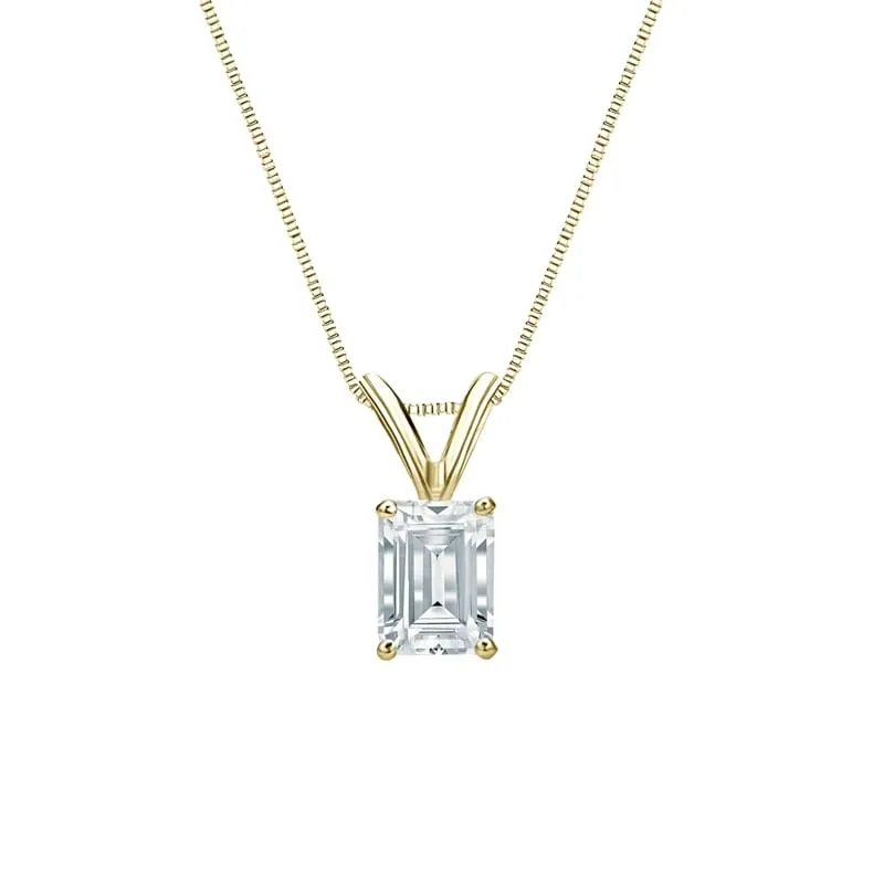 Auriya 14-karat Gold 0.60ctw Emerald Solitaire Lab Grown Diamond Necklace 4-Prong Basket (D-E VVS) - 0.60 sold by Zulily product image thumbnail 2