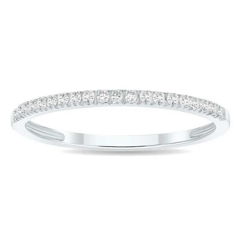 Women's 1/6 Carat TW Thin Diamond Band in 10K White Gold (Wedding, Fashion or Stackable Band) sold by Zulily