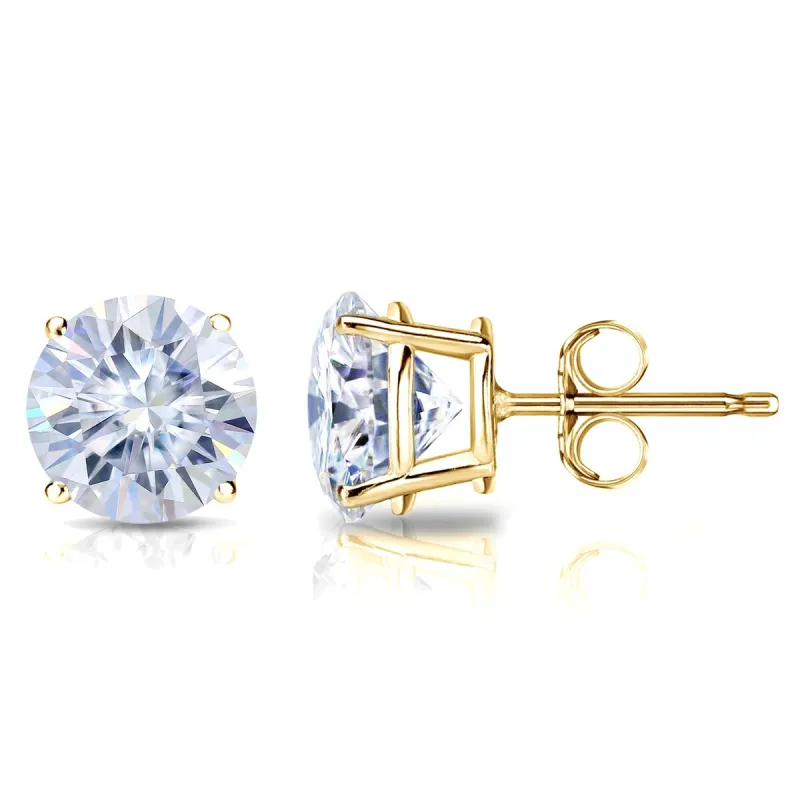 Auriya 18k Gold 2 1/2ctw Round Moissanite Stud Earrings - 7 mm, Push-Backs sold by Zulily
