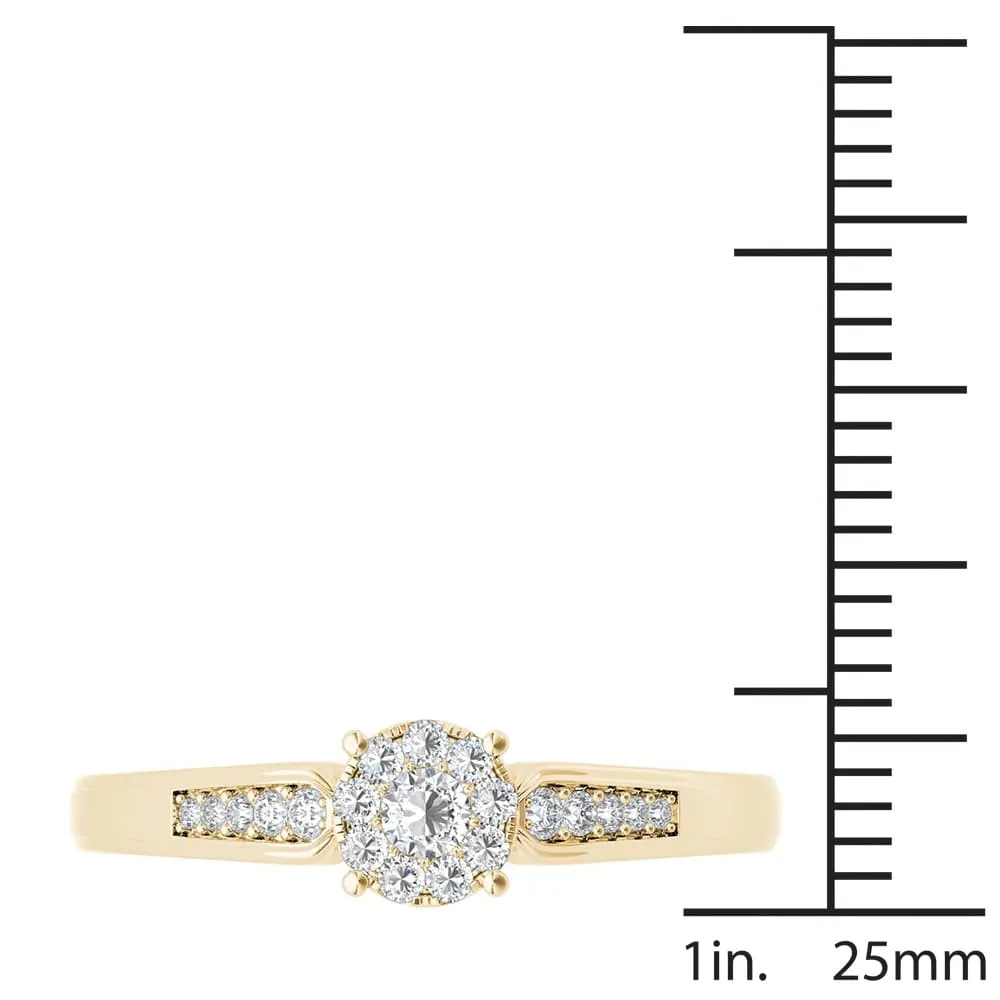 De Couer 10k Yellow Gold 1/4ct TDW Diamond Cluster Engagement Ring sold by Zulily product image thumbnail 4
