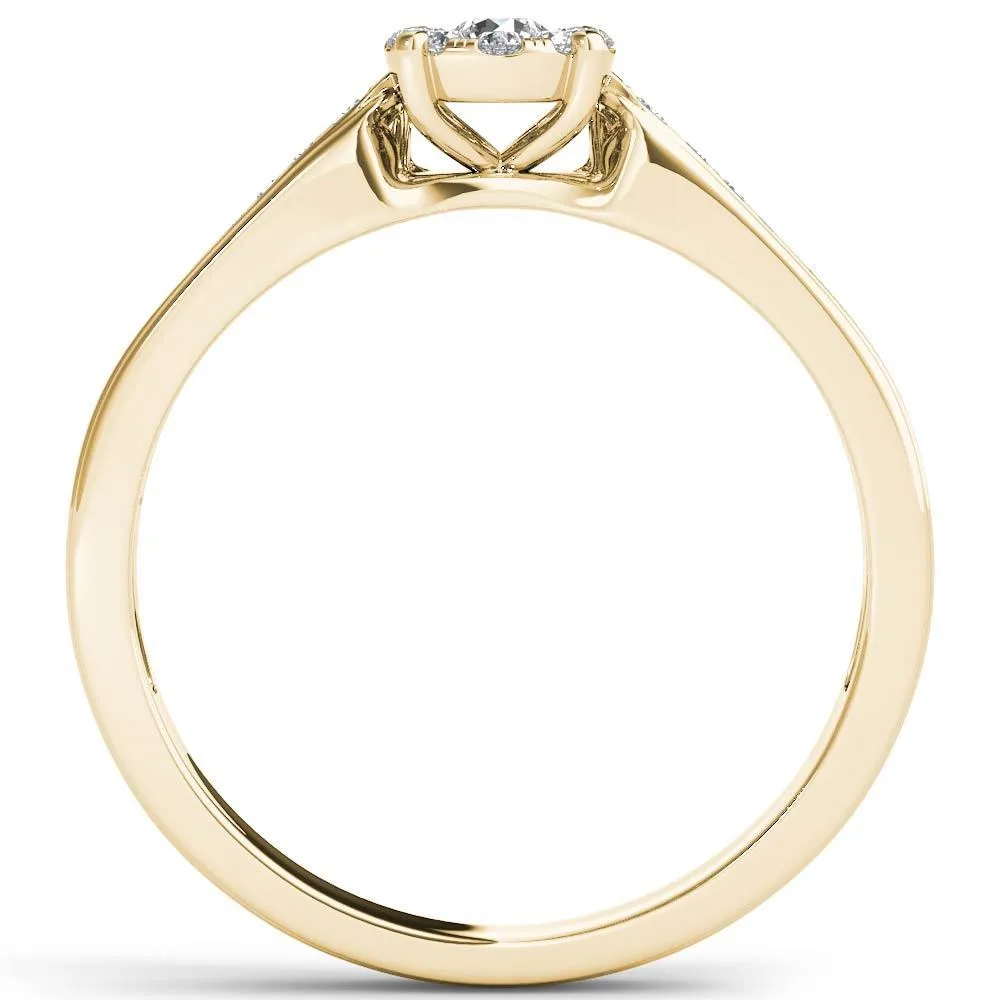 De Couer 10k Yellow Gold 1/4ct TDW Diamond Cluster Engagement Ring sold by Zulily product image thumbnail 3