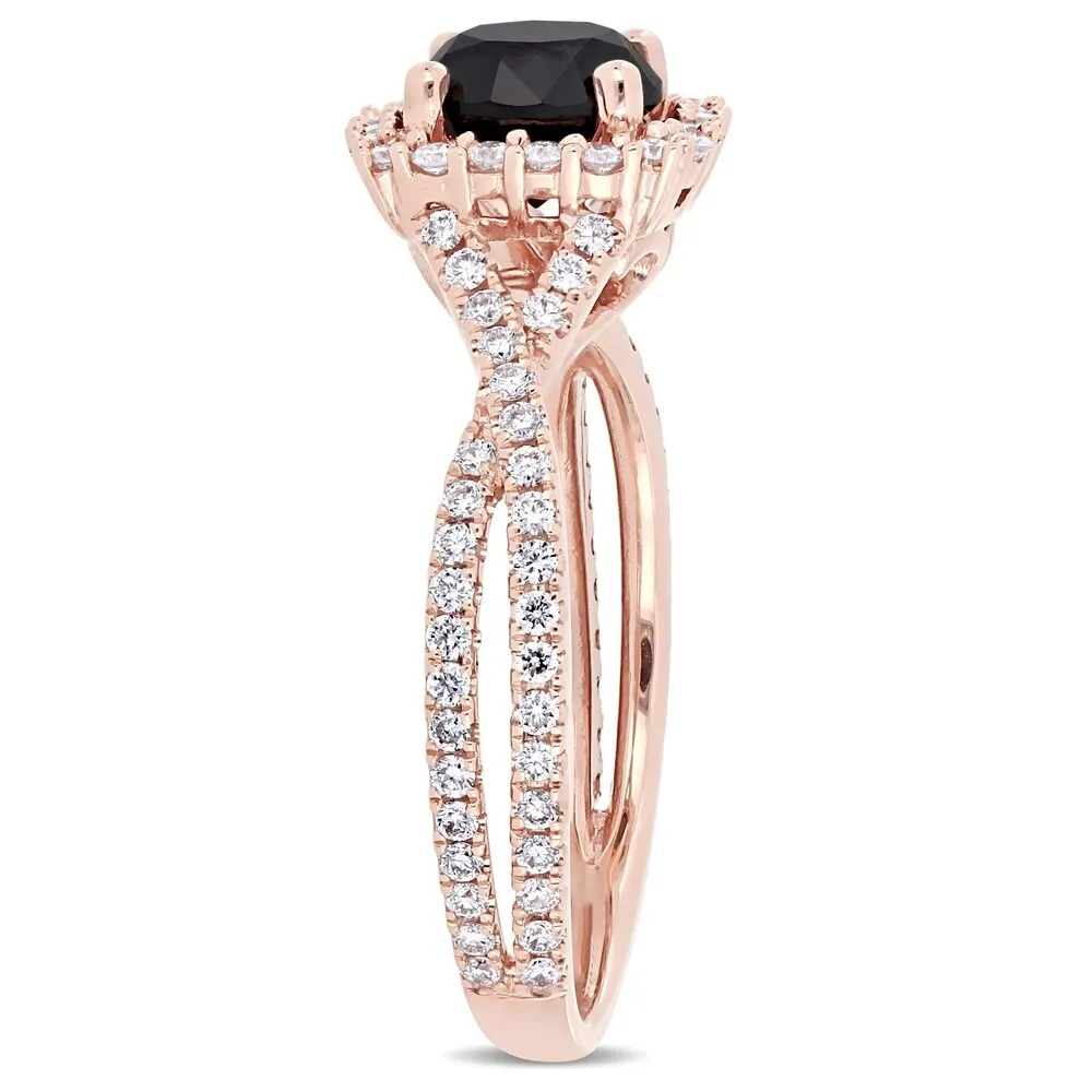 Miadora Signature Collection 14k Rose Gold 1 1/2ct TDW Black and White Diamond Halo Infinity Engagement Ring sold by Zulily product image thumbnail 2