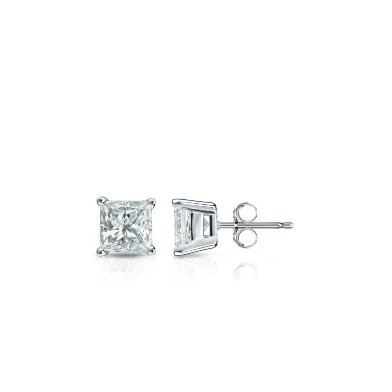 Auriya 18-karat Gold Lab Grown 0.30 carat TDW Princess Diamond Stud Earrings 4-Prong Basket Push-back sold by Zulily product image thumbnail 5