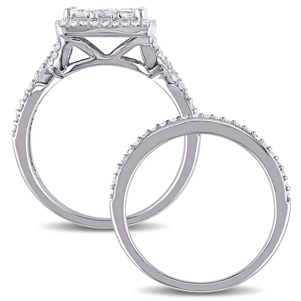 Miadora Signature Collection 10k White Gold 1 1/ 2ct TDW Diamond Bridal Ring Set sold by Zulily product image thumbnail 5