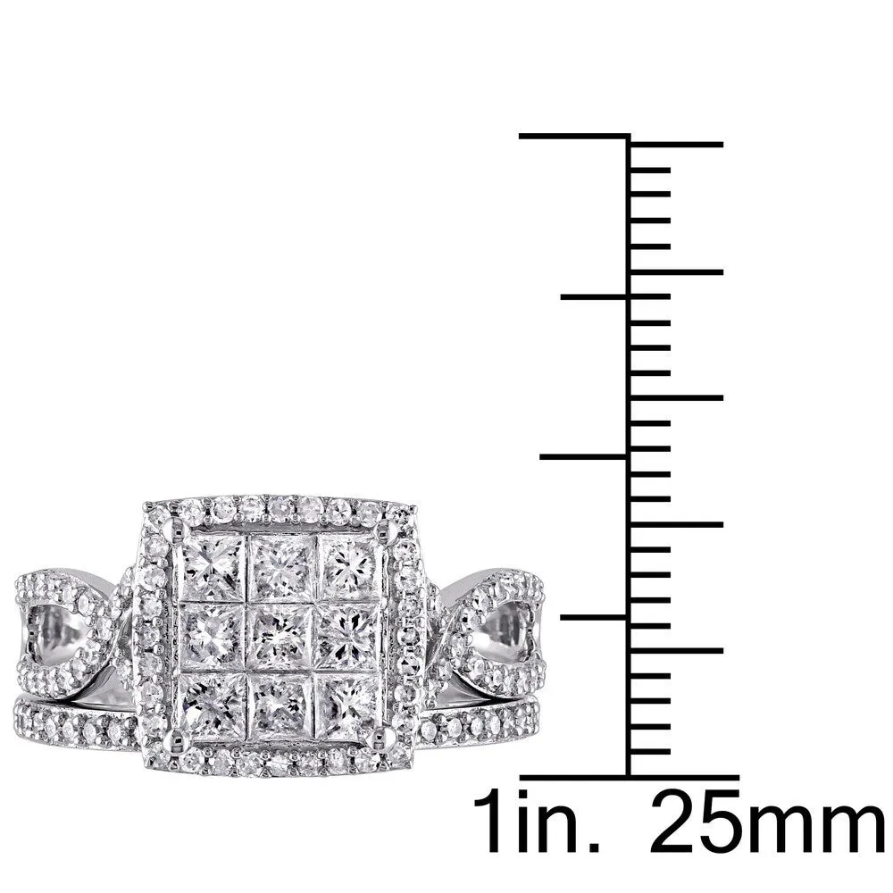 Miadora Signature Collection 10k White Gold 1 1/ 2ct TDW Diamond Bridal Ring Set sold by Zulily product image thumbnail 3