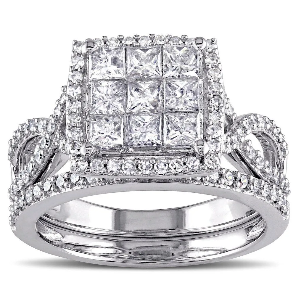 Miadora Signature Collection 10k White Gold 1 1/ 2ct TDW Diamond Bridal Ring Set sold by Zulily