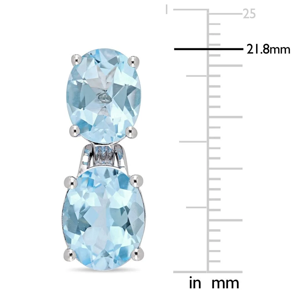 Miadora Sterling Silver Oval-Cut Blue Topaz Dangle Earrings sold by Zulily product image thumbnail 2