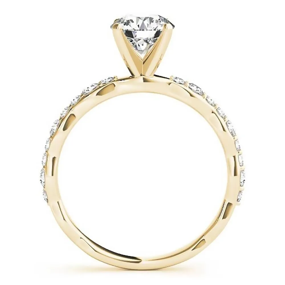 Auriya 1ct Round Moissanite and 1/3ctw Diamond Engagement Ring 14K Gold sold by Zulily product image thumbnail 5