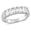 Miadora Signature Collection 14k White Gold 1 3/4ct TDW Emerald-Cut Diamond Semi-Eternity Band sold by Zulily